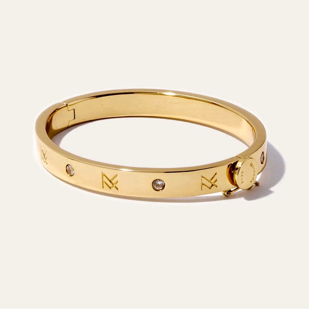 MIRANDA FRYE  Cuff Bracelet- 18k gold-plated  with 7 CZ Stones!